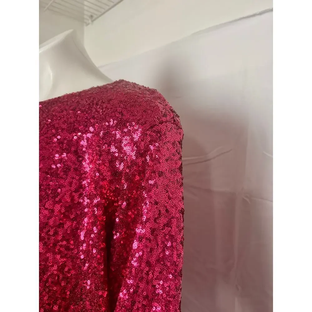 Good American Sequin Cardigan in Ballerina Pink, Size 4XL, NWT - Picture 5 of 12
